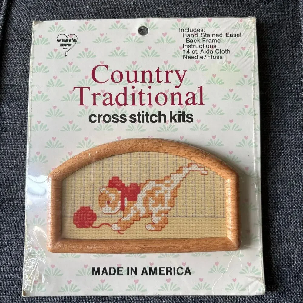 Calico Kitten Vintage Counted Cross Stitch Kit by Country Traditional - 1980s